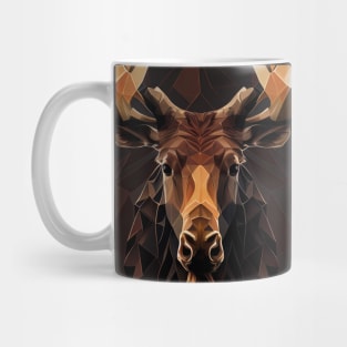 Triangle Moose - Abstract polygon animal face staring Mug